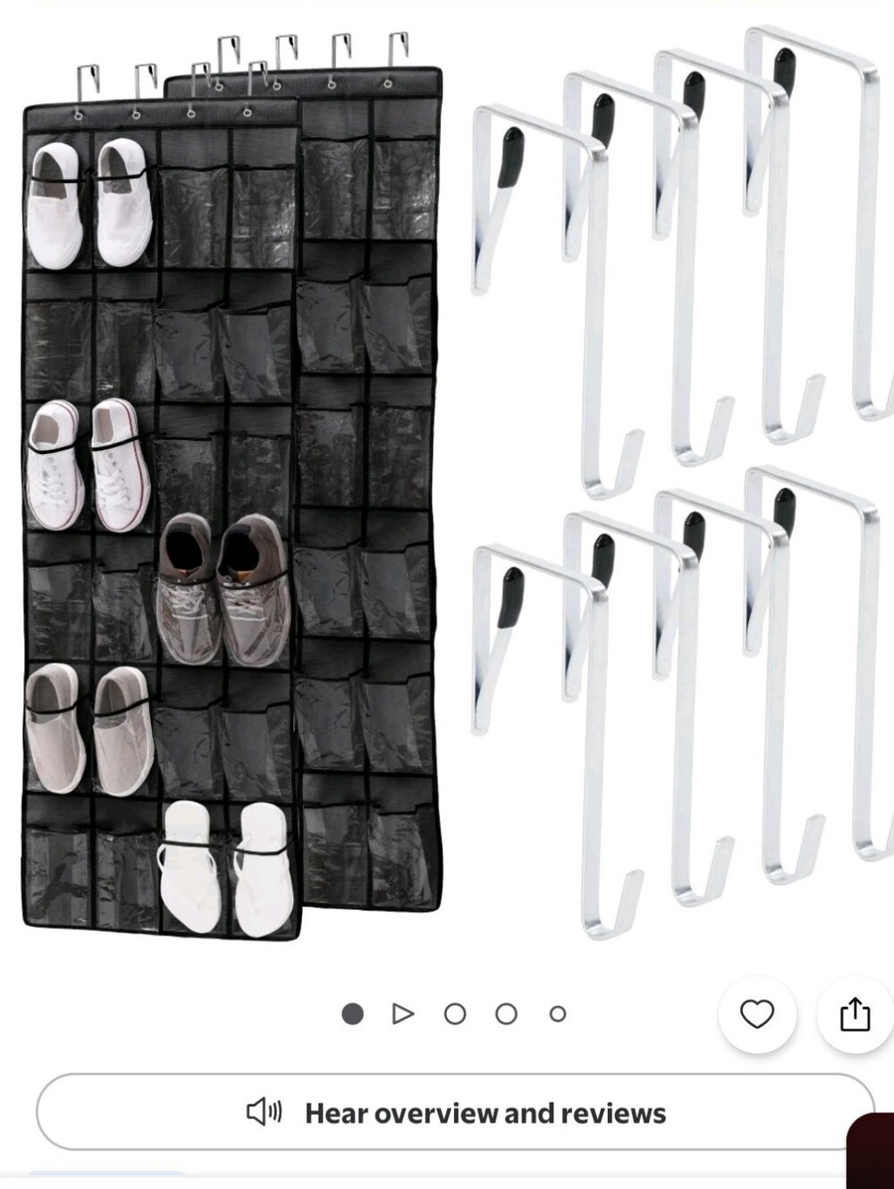 Gorilla Grip Black Closet Organizer 2 Pack Black Over The Door
